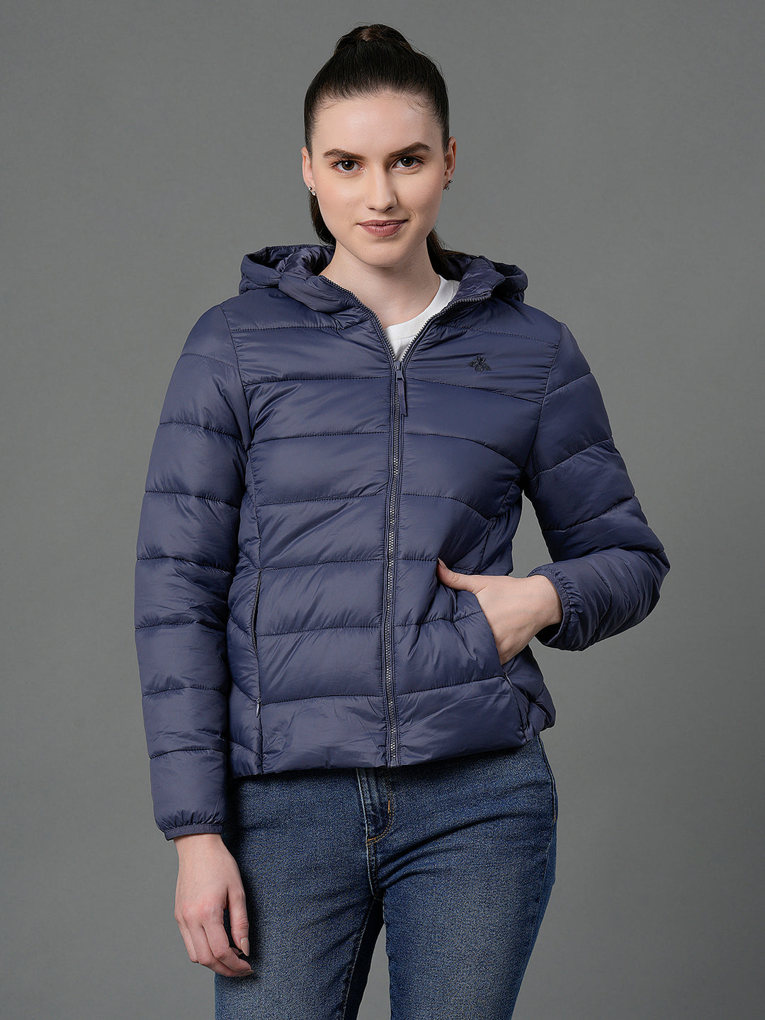 Women's Space Blue Padded Jacket