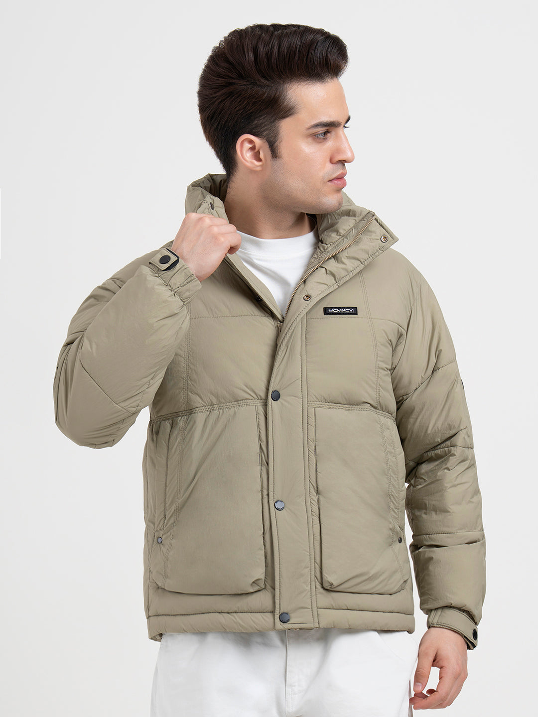 Red Tape Mens Dusky Olive Padded Jacket | Full-Sleeve Winter