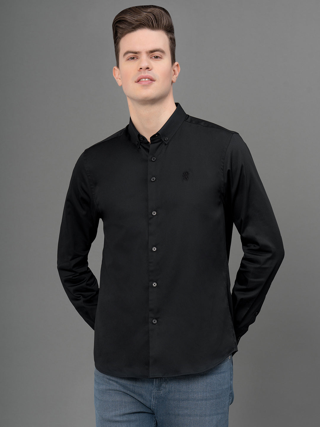 Black Satin Shirt for Men Redtape Black Satin Shirt for Men Redtape