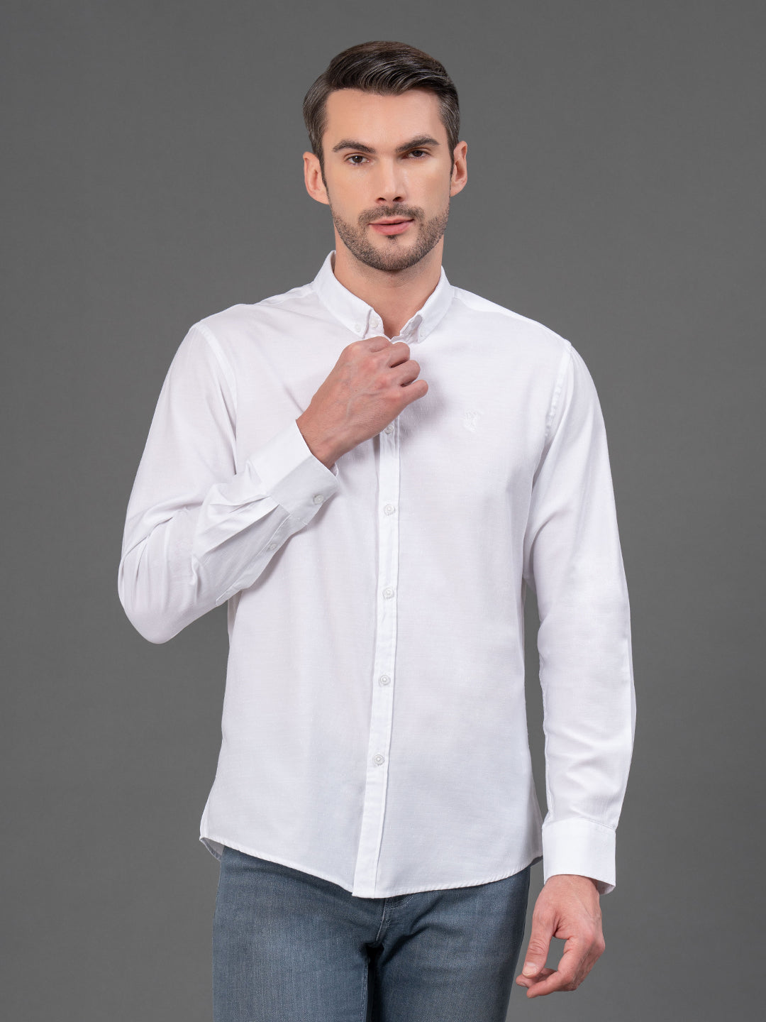 White Dobby Shirt for Men Redtape