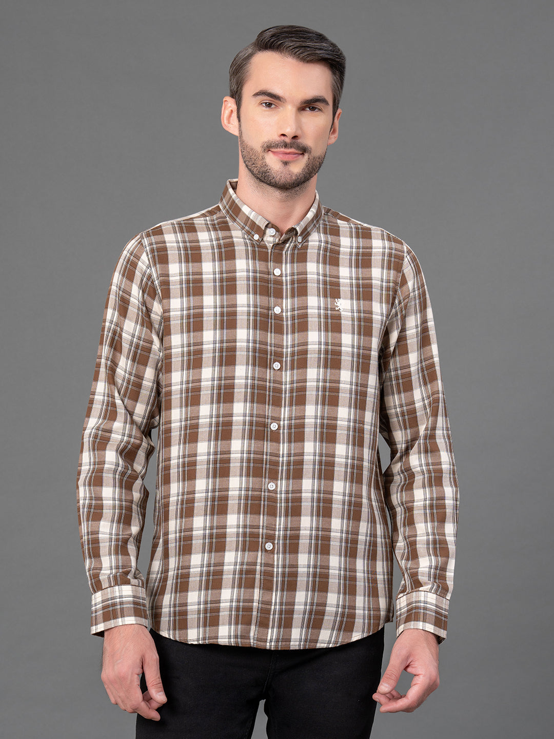 Brown Checked Shirt for Men | Redtape