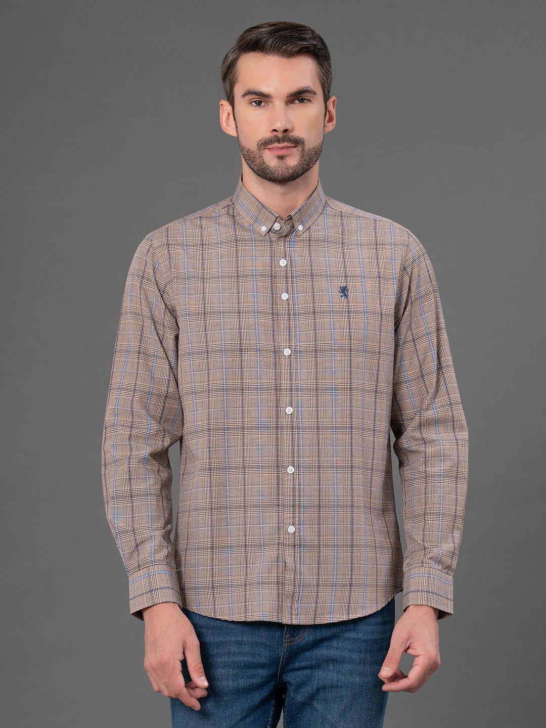 Brown Checked Shirt for Men Redtape Brown Checked Shirt for Men Redtape