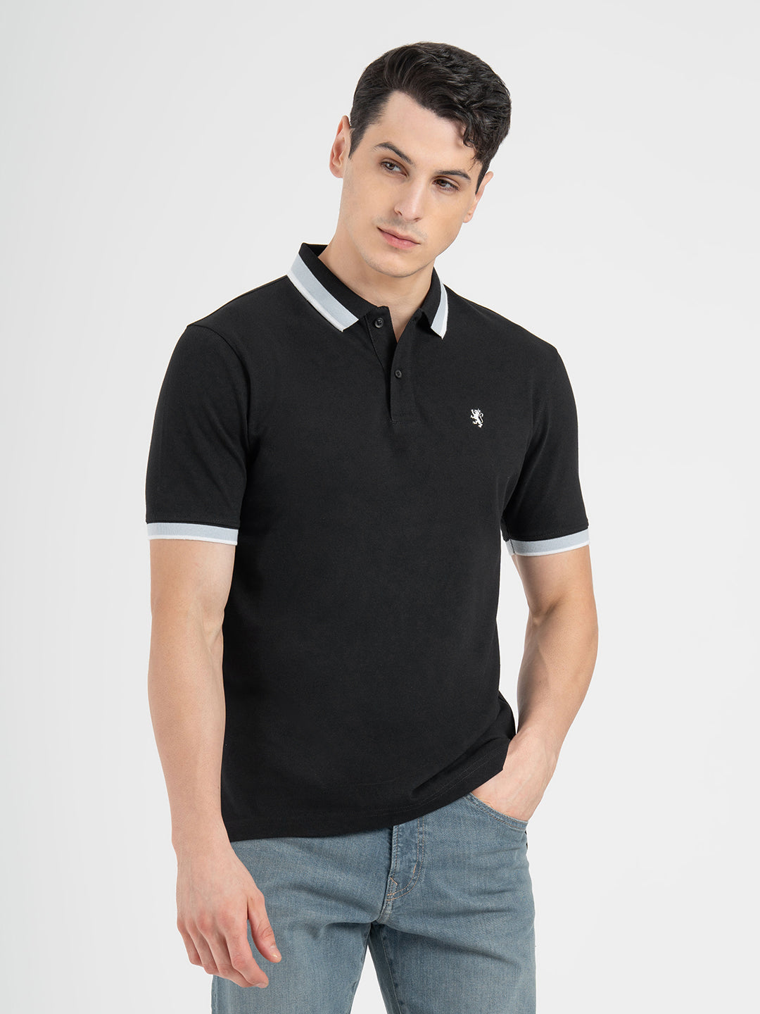 Red Tape Men’s Black Polo T-Shirt