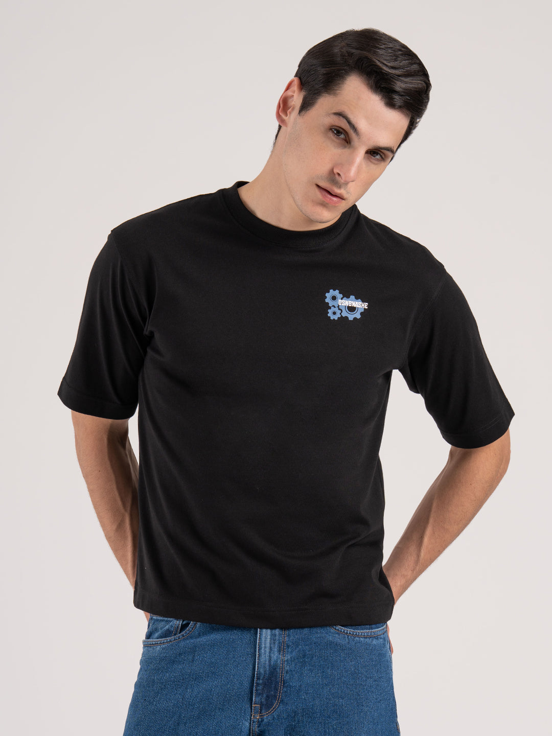 トップス DIANTE LOGO TAPE LOOSE SHIRTS Oversized Graphic T-Shirt for Men – Redtape
