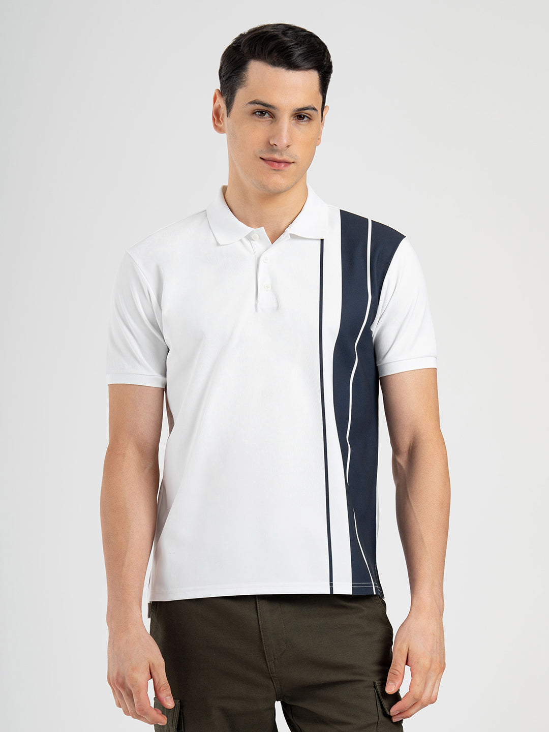 Red Tape Men's White Stripe Sports Polo T-Shirt – Redtape