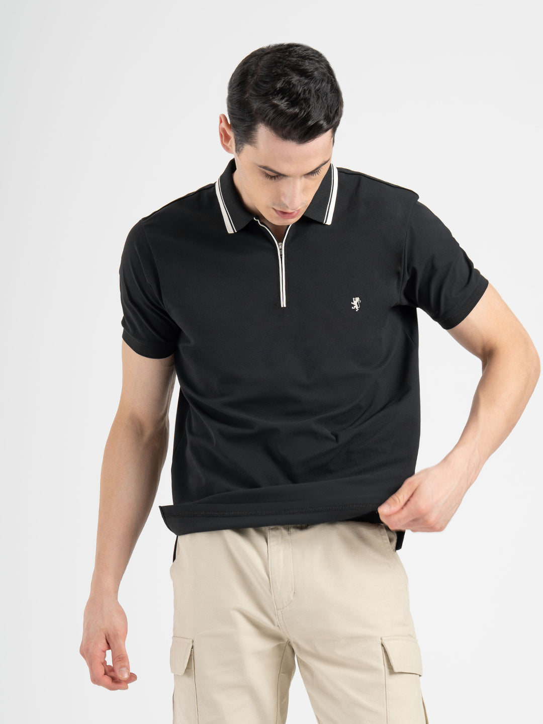 Red Tape Men's Black Sports Polo T-Shirt Redtape