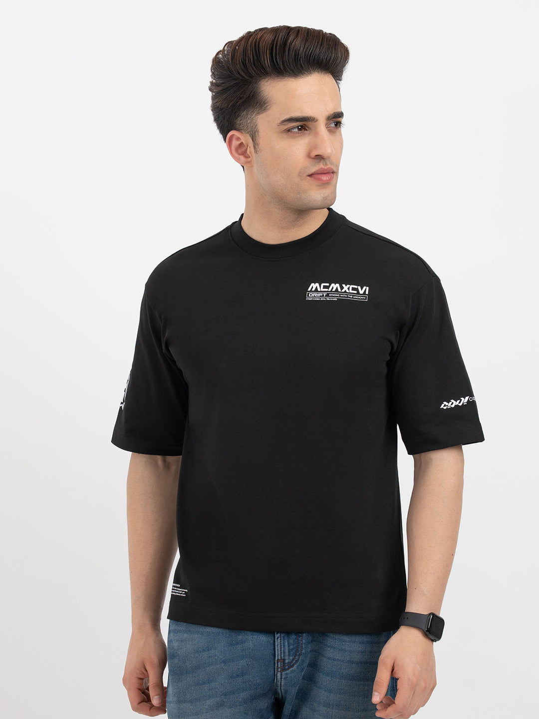 Red Tape Black Graphic T-Shirt for Men – Redtape
