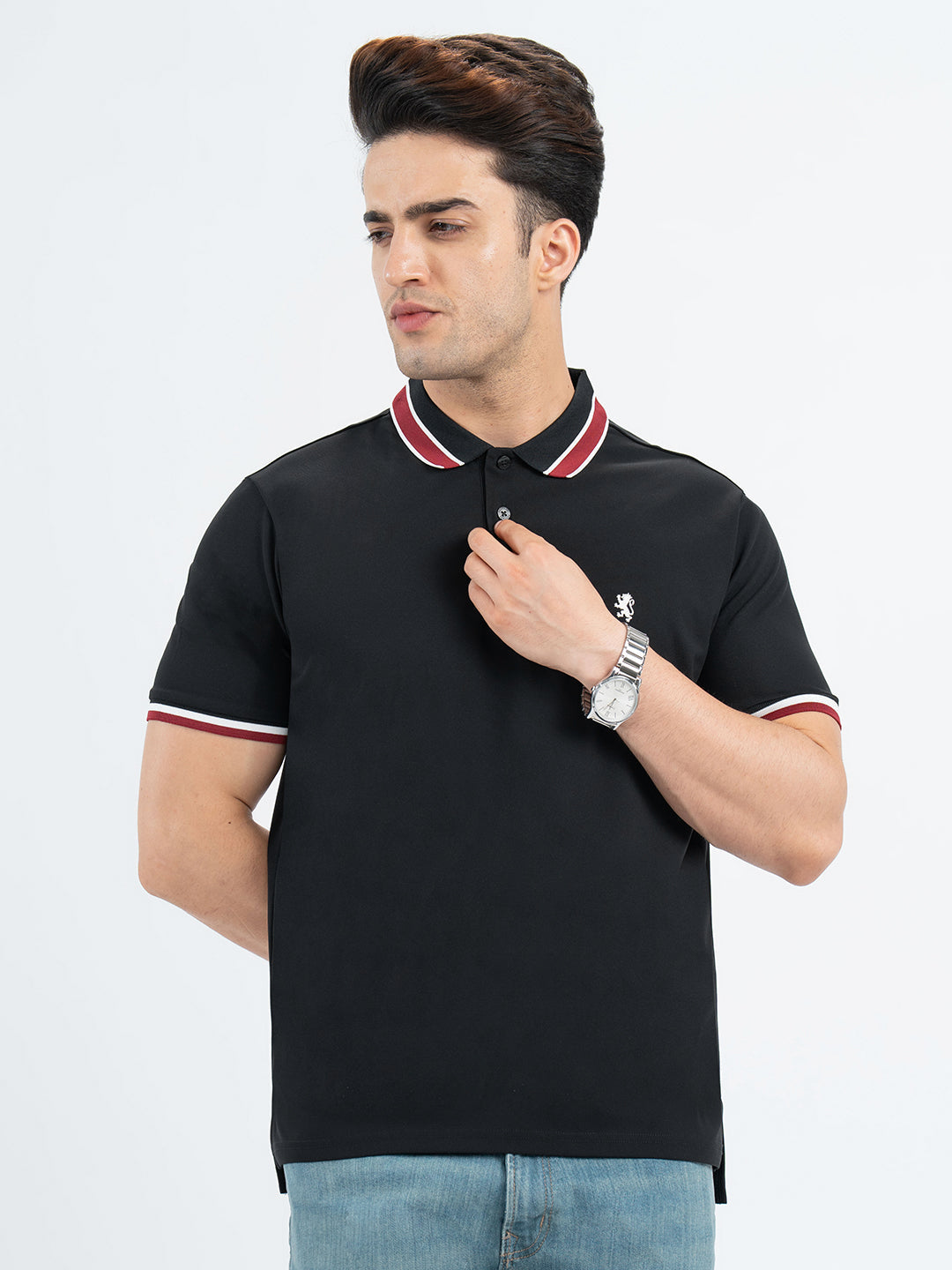 Polo T Shirts for Men in Black | Half Sleeve T Shirt – Redtape