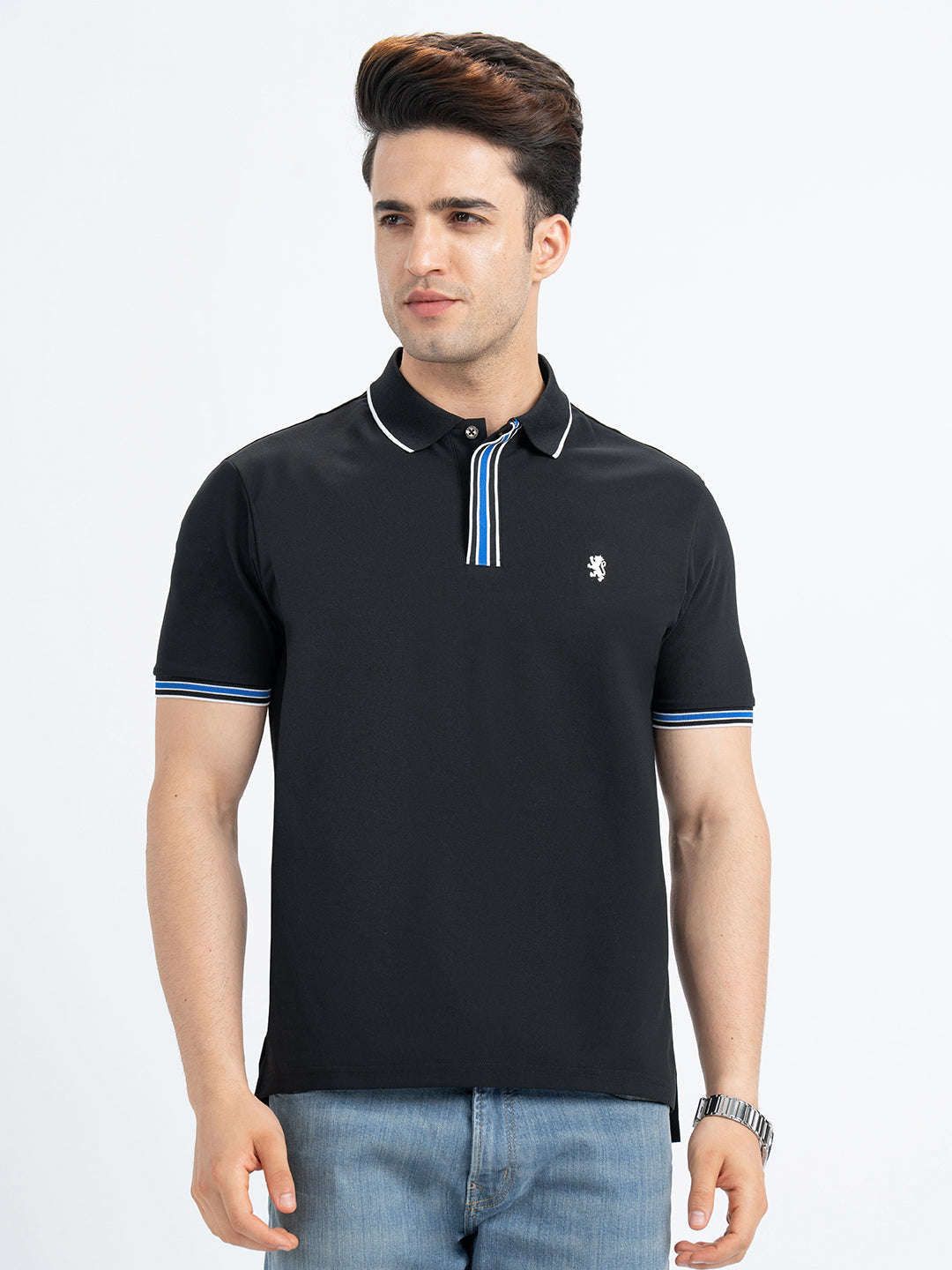Polo T Shirts for Men in Black | Half Sleeve T Shirt – Redtape