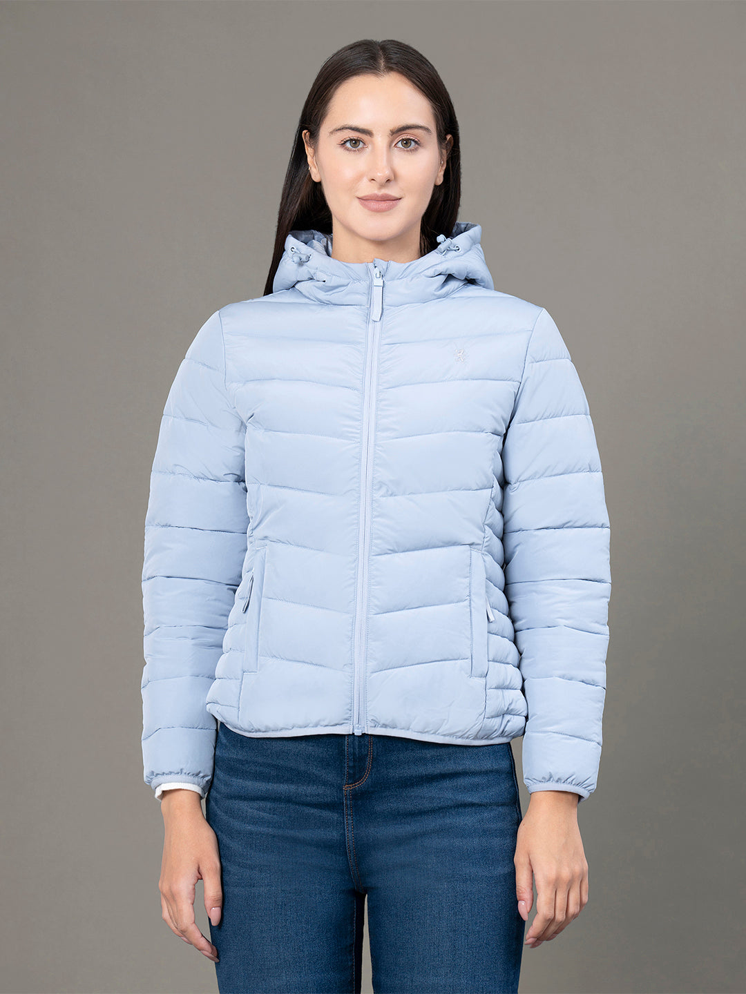 Red Tape Hooded Jacket for Women Padded Water Resistant Finish