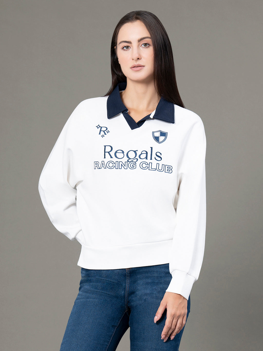 Red Tape Classic Collar Sweatshirt for Women | Smart Look
