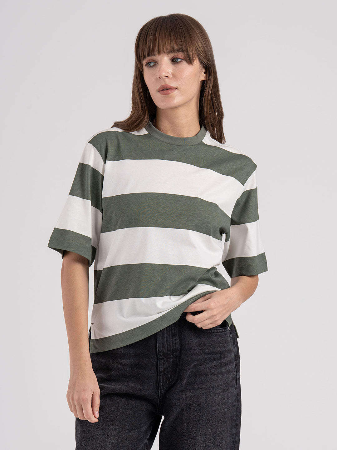 Striped Round Neck T Shirts Jockey 2715 Men's Super Combed Cotton