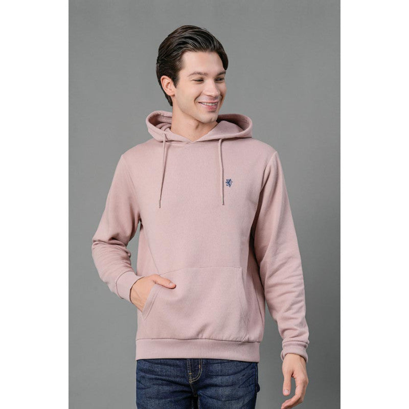 Men's Dusky Pink Solid Hoodie Redtape - Main Image