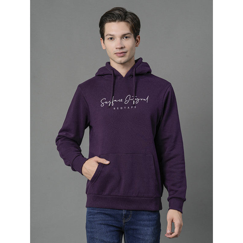 Dark Purple Regular Fit Hoodie for Men Redtape