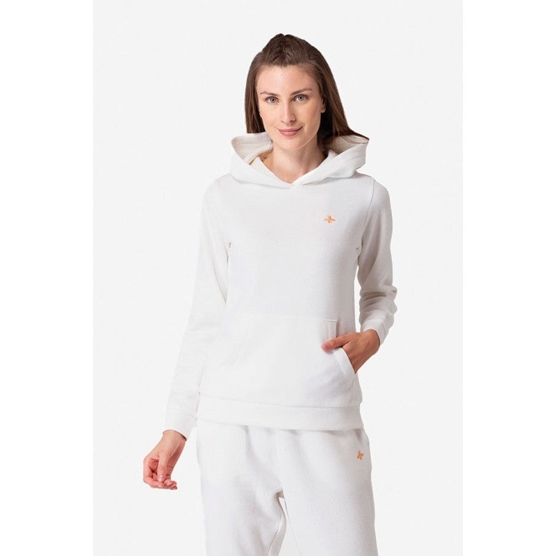 Women's Bright Off White Hoodie Sweatshirt Redtape