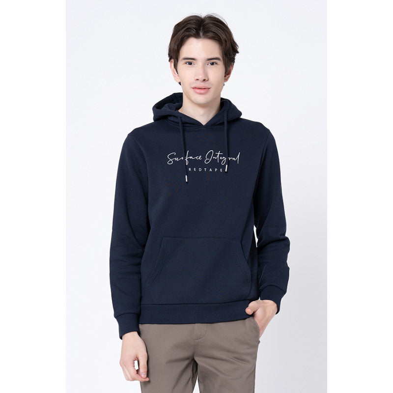 Men's Navy Printed Hoodie Redtape