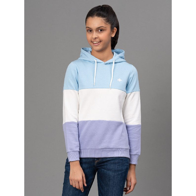 Pastel Blue Hoodie for Girls Redtape - Main Image