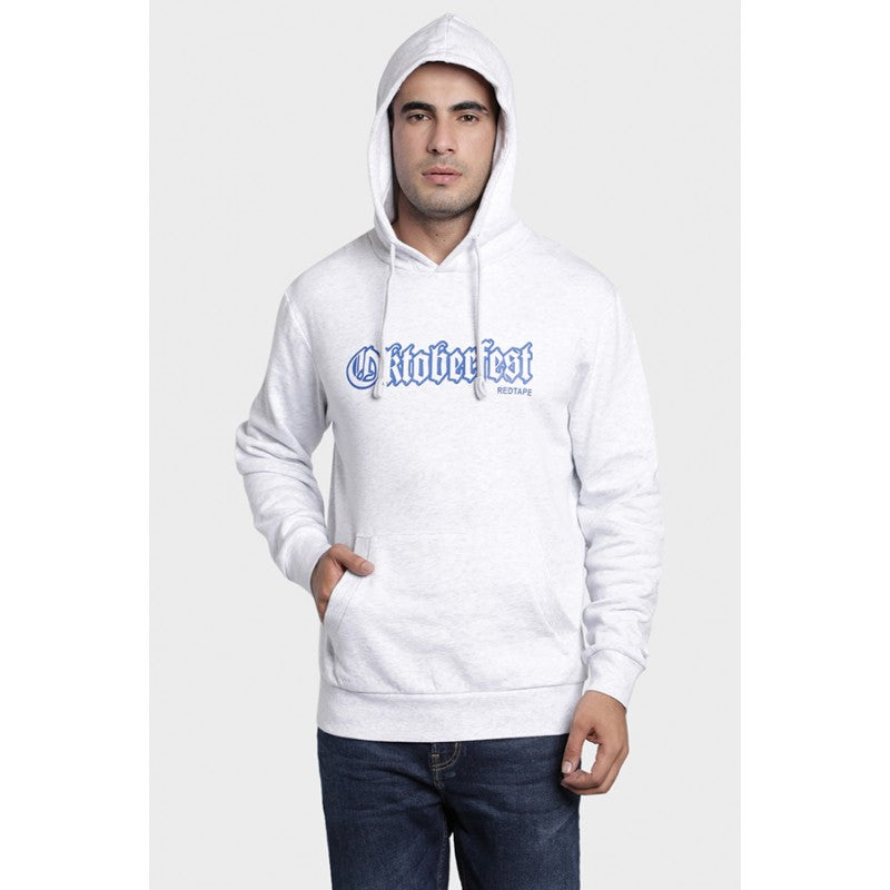 Mens Light Grey Melange Hoodie Redtape