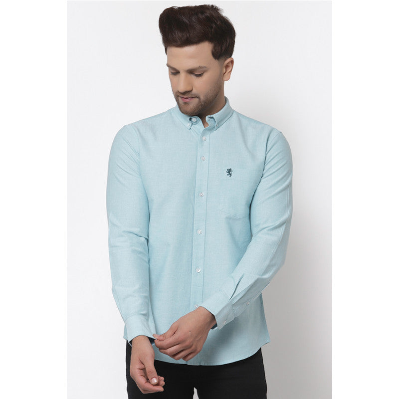 Men's Sea Green Full Sleeves Casual Shirt Redtape