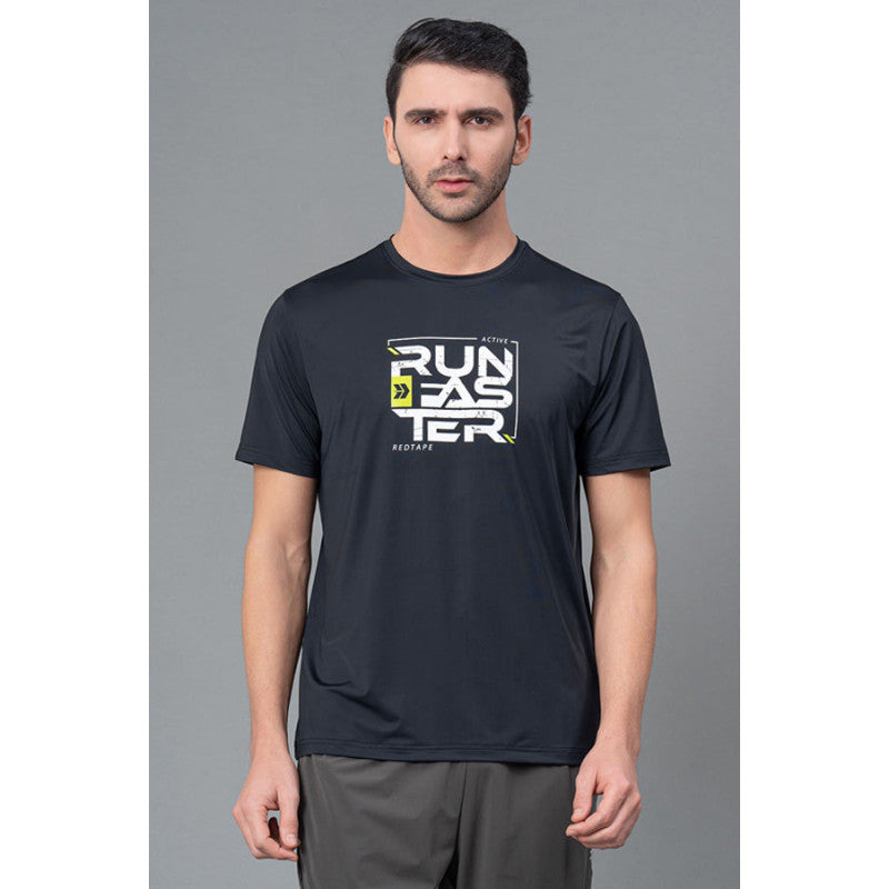 Black Sports T-Shirt for Men Redtape - Main Image
