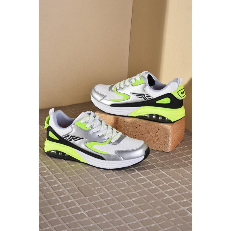 Men Neon Green White Walking Shoes Redtape