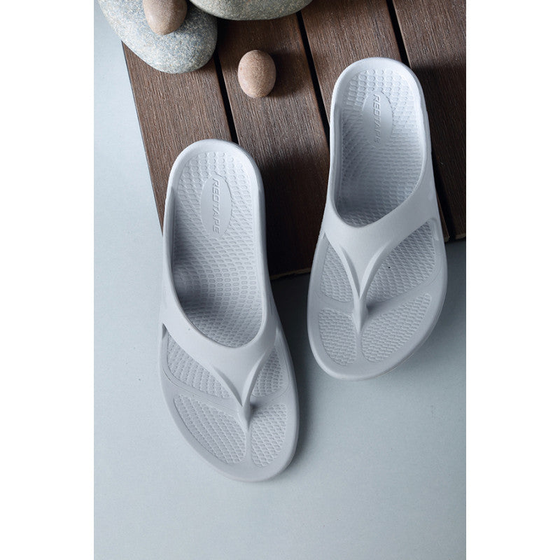 Men Grey Solid Sunnies Thong Flip Flops Redtape