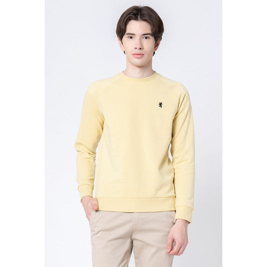 Men's Yellow Solid Sweatshirt