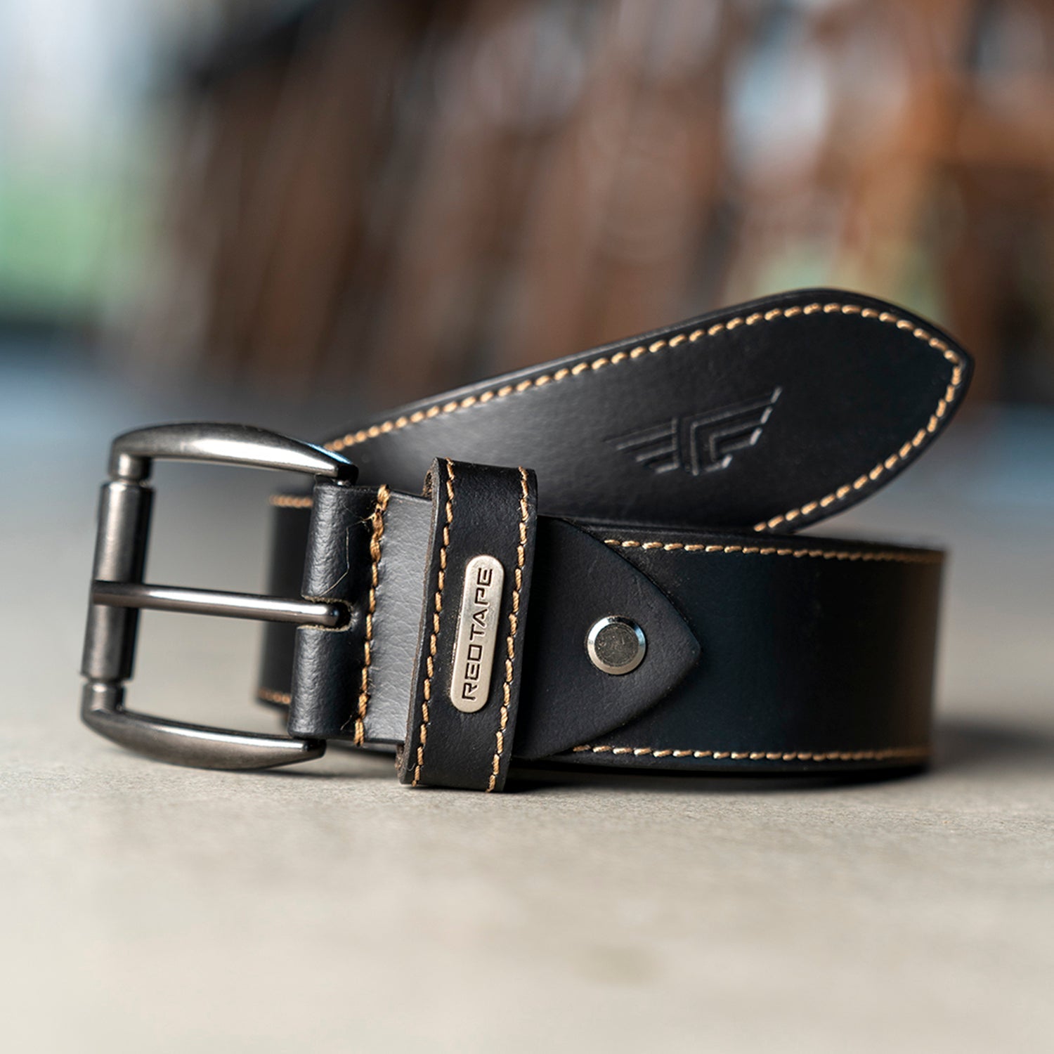 Genuine Black Leather Belt for Men | Redtape