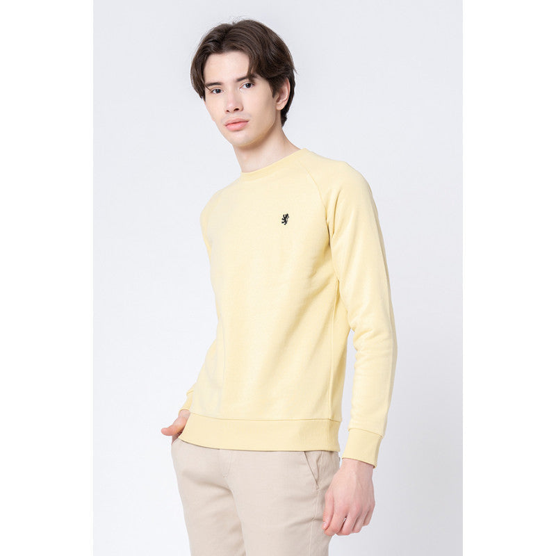 Men's Yellow Solid Sweatshirt