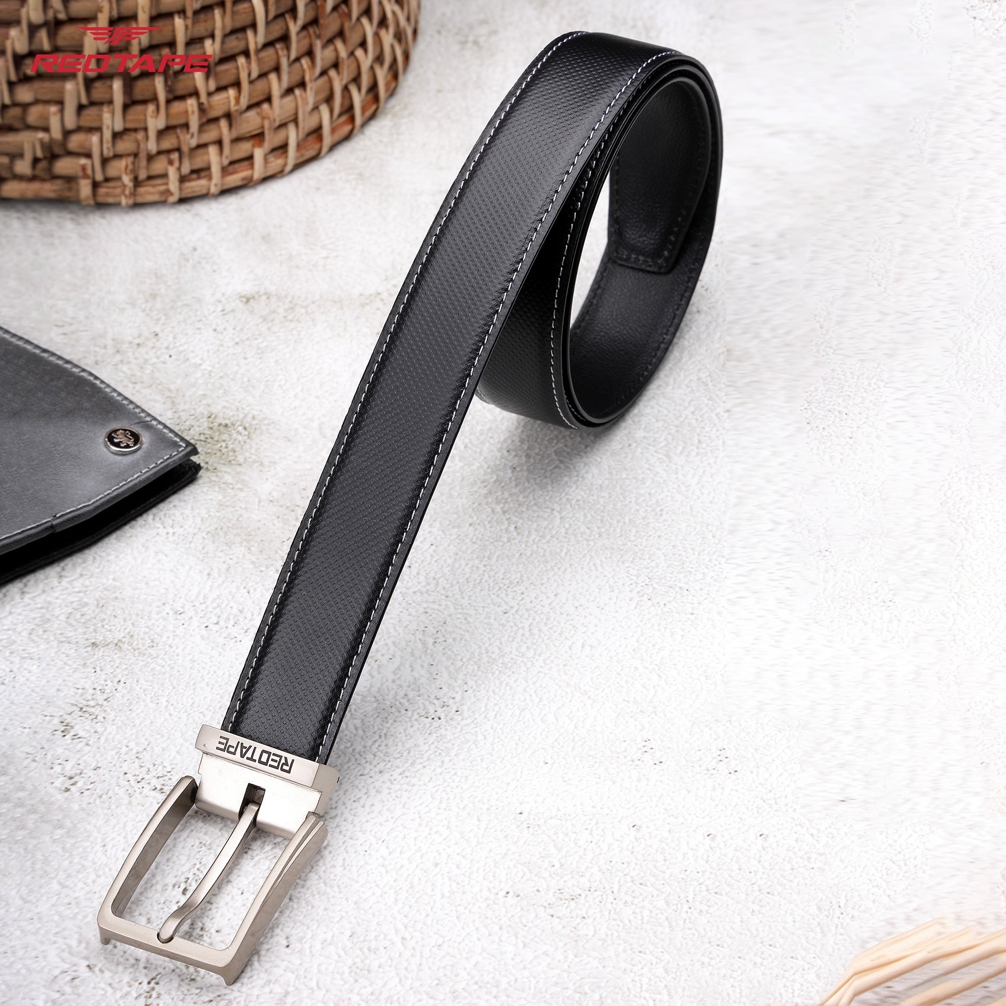 Men's Black Leather Belt