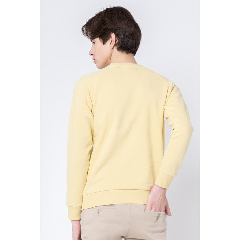 Men's Yellow Solid Sweatshirt