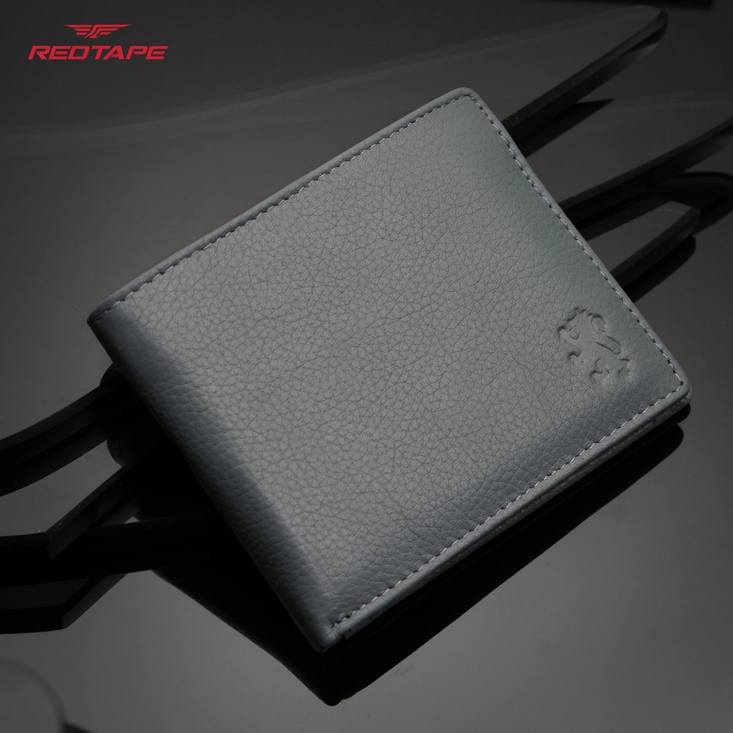 Grey Genuine Leather Wallet for Men