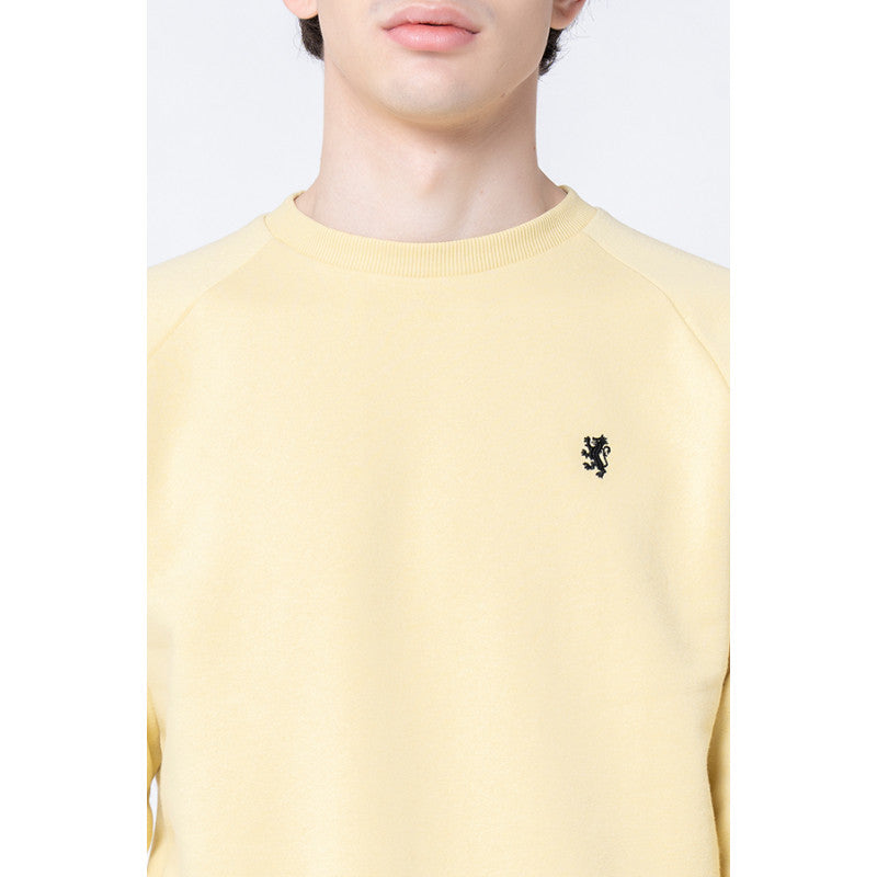 Men's Yellow Solid Sweatshirt