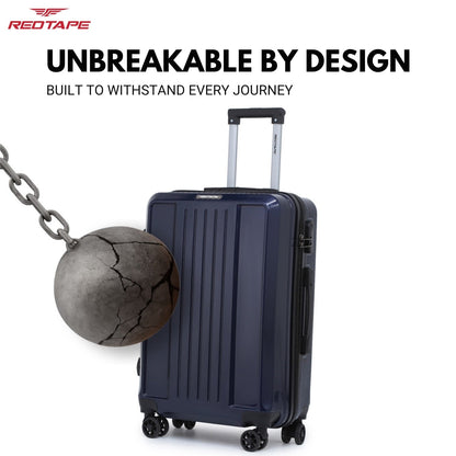 Navy 8 Wheels Trolley Bag Set of 2 (Medium + Cabin)