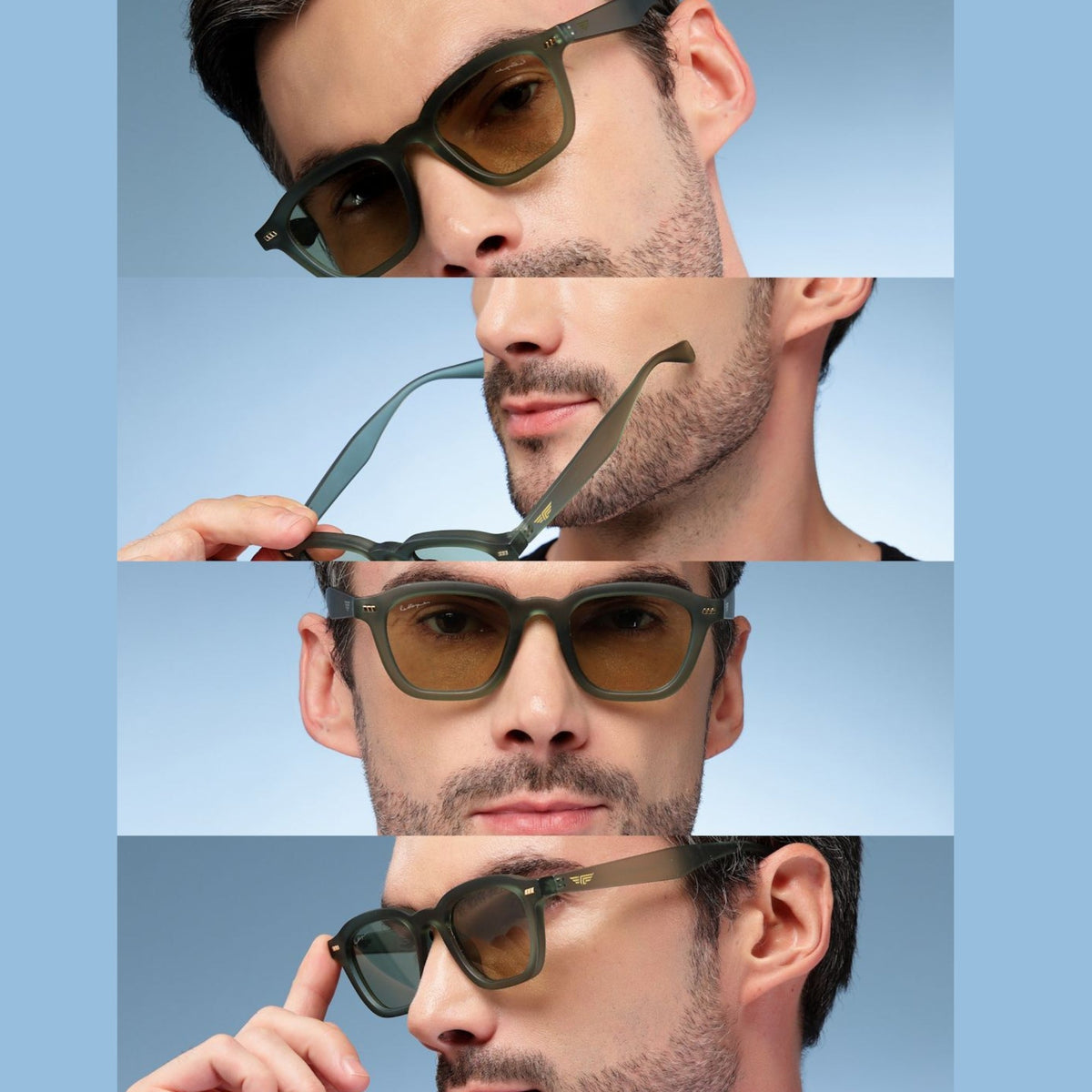 Unisex Light Green Lens & Green Sunglasses with UV Protected Lens