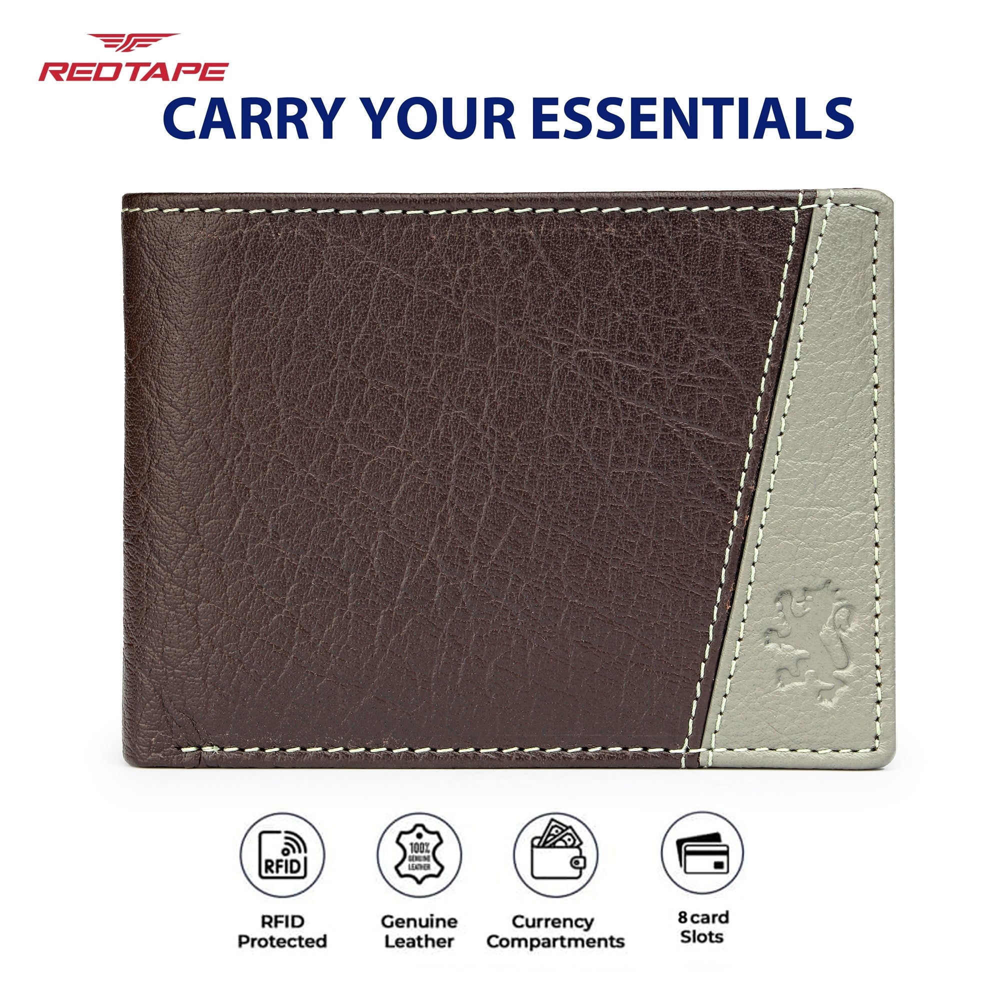 Brown Toupe Genuine Leather RFID Wallet for Men