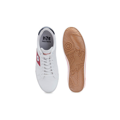 RedTape Men's White/Red Sneakers