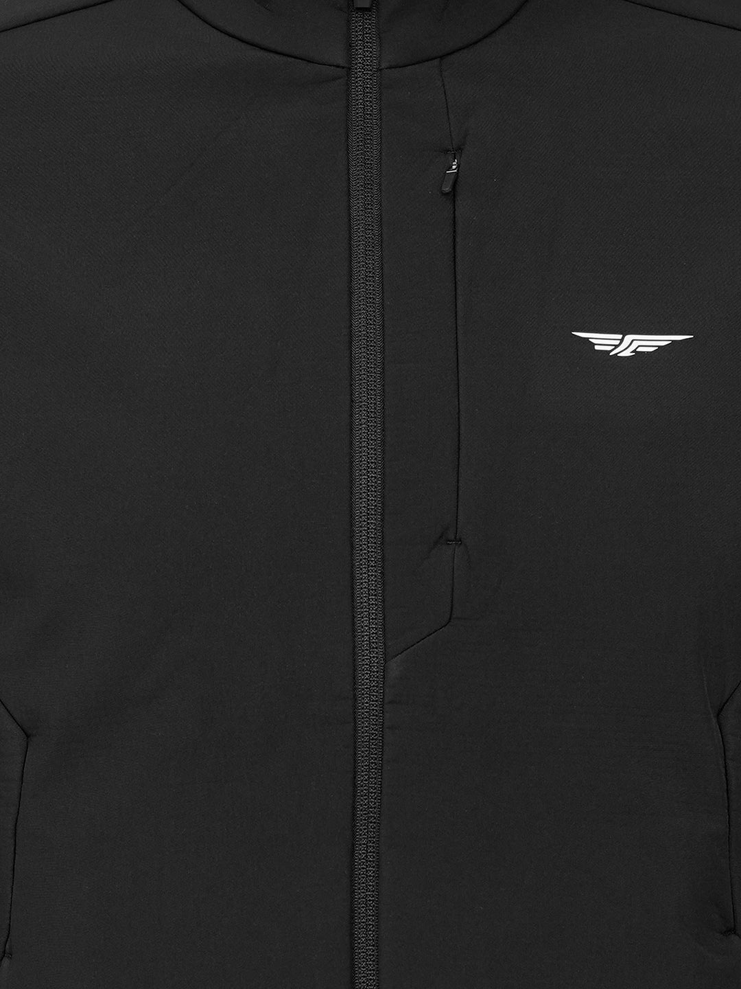 Jackets for Men in Black | Solid Regular Fit Jacket with Functional Pockets