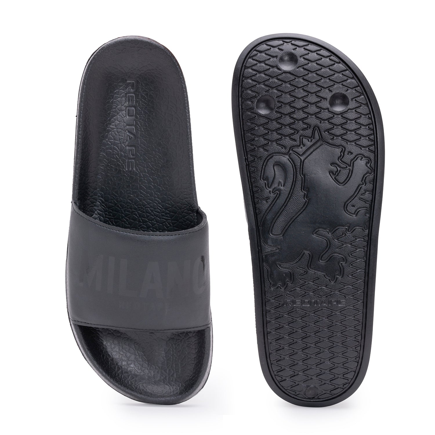 Mens Sliders in Black | Casual Pool Sliders