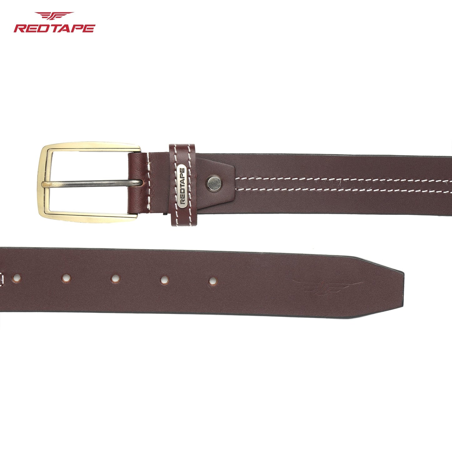 Men's Burgundy Casual Leather Belt