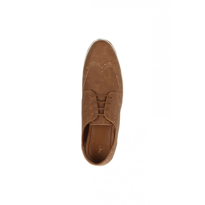 Men Tan Brogue Shoes