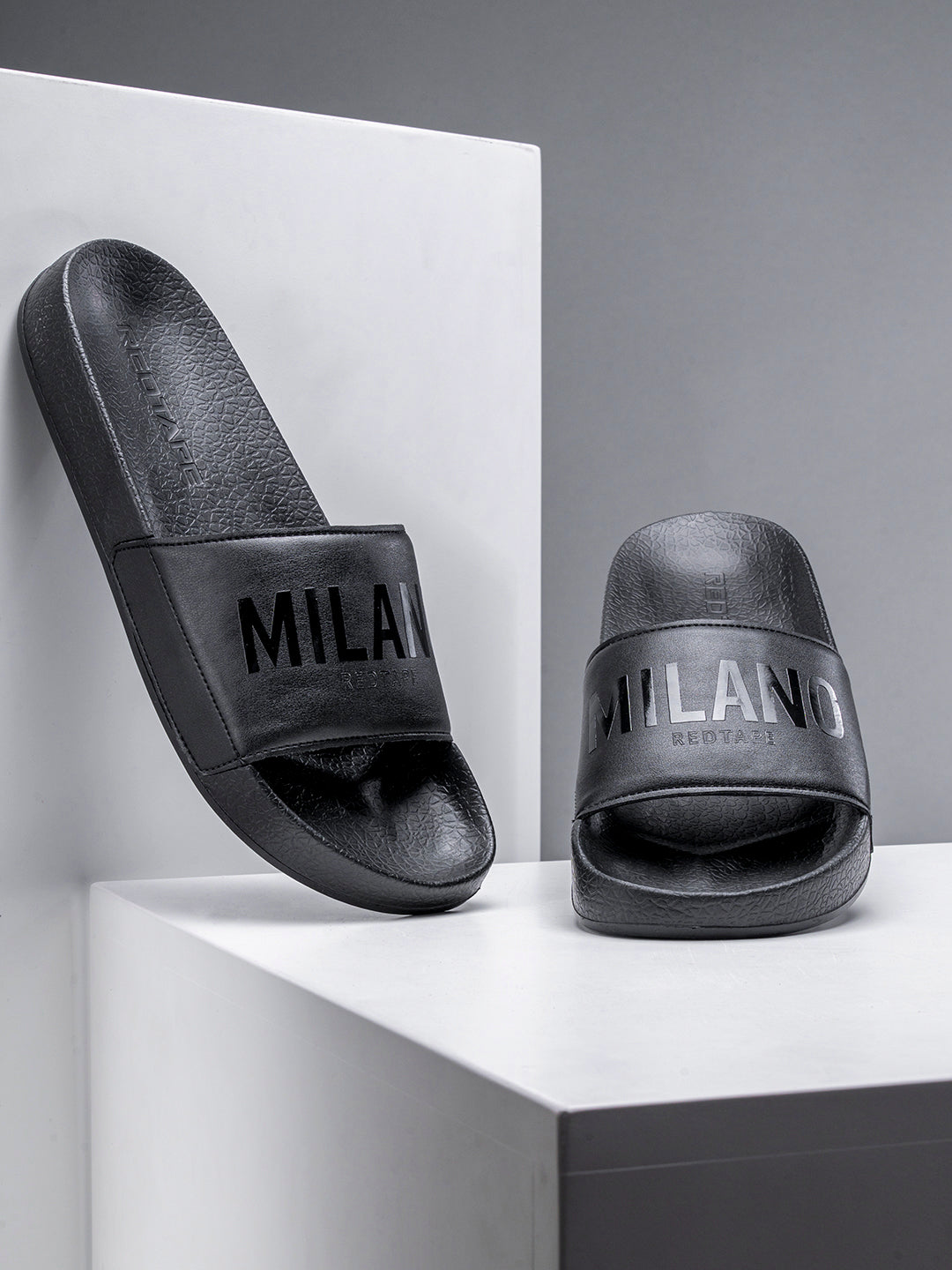 Mens Sliders in Black | Casual Pool Sliders