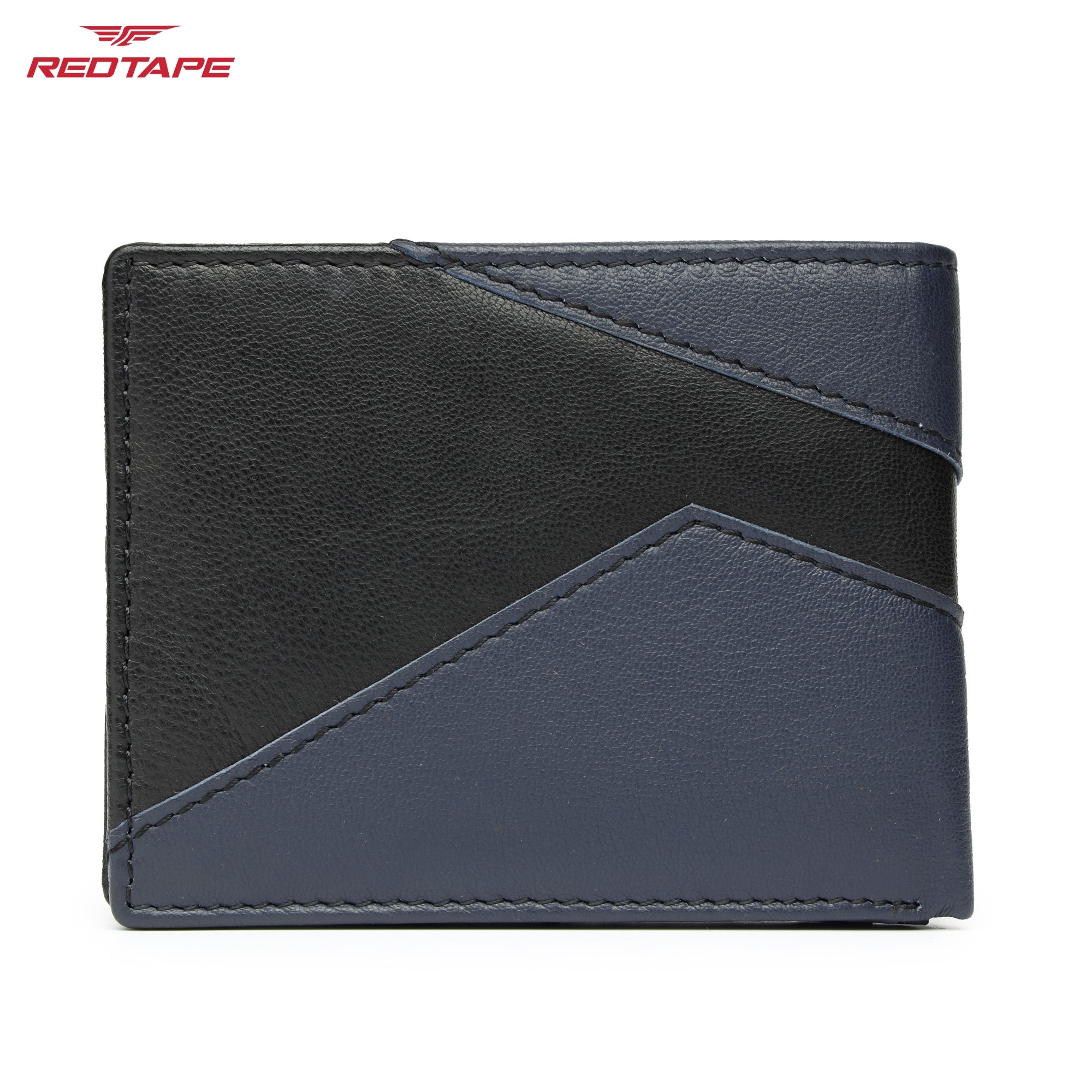 Black Navy Genuine Leather RFID Wallet for Men