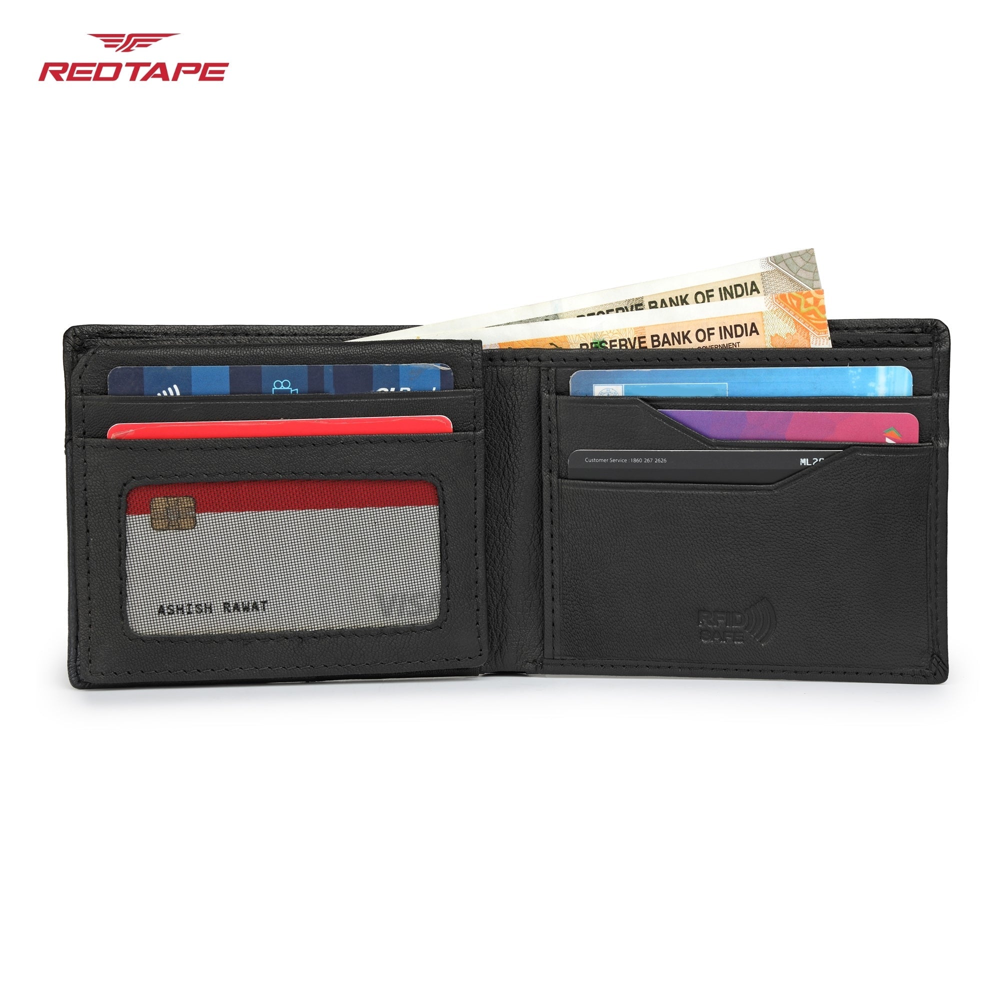 Black Navy Men's Leather Wallet
