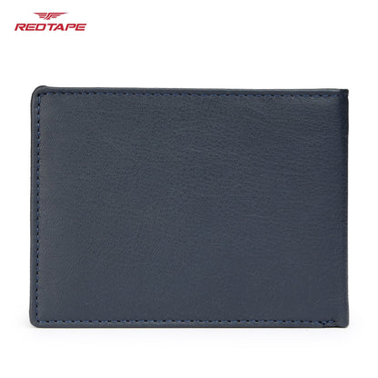 Navy Grey Genuine Leather RFID Wallet for Men
