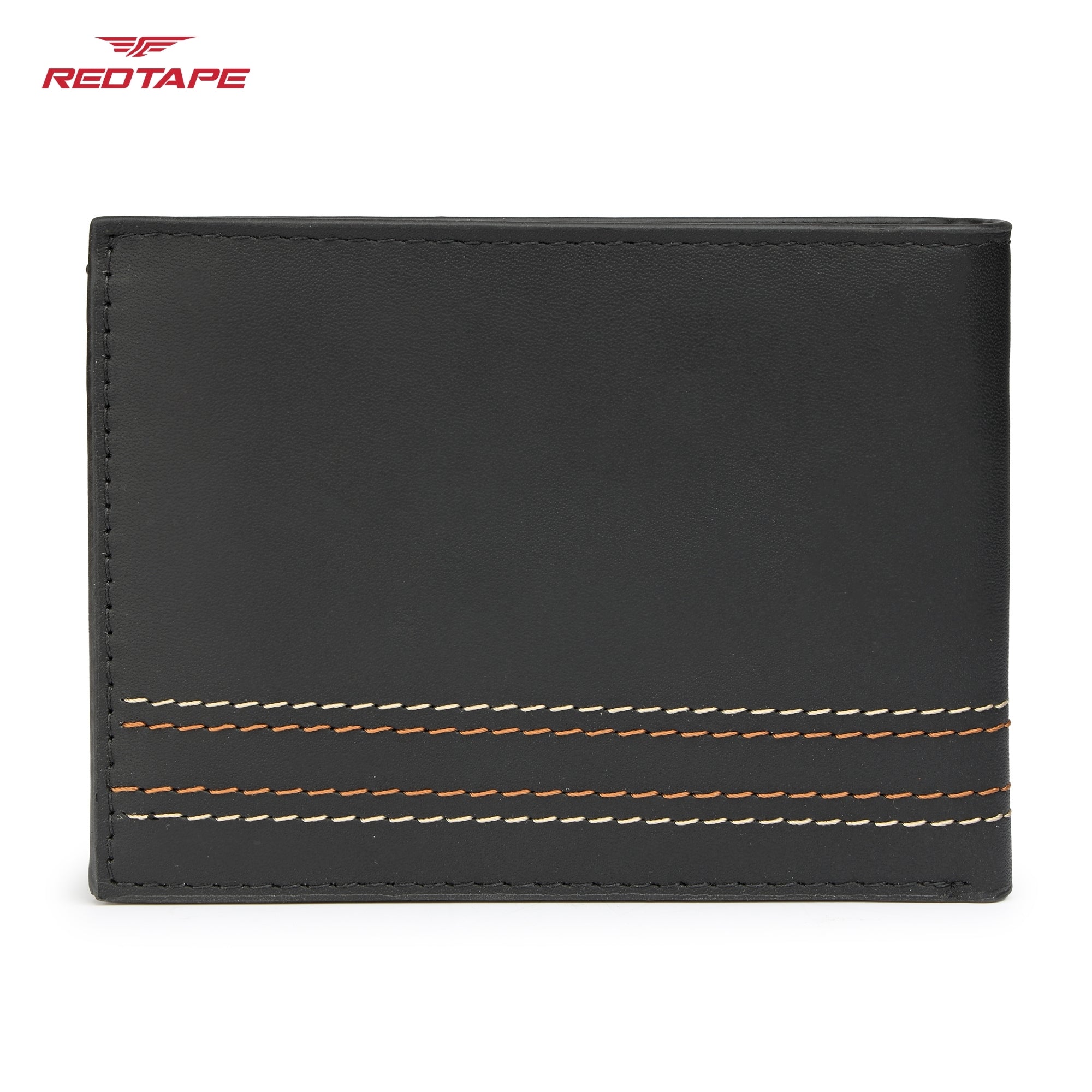 Black Tan Genuine Leather Wallet for Men