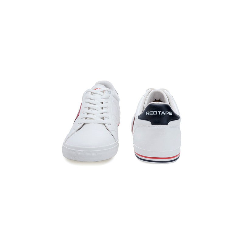 RedTape Men's White/Red Sneakers