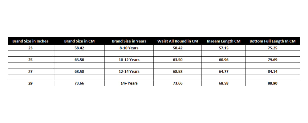 Size Chart
