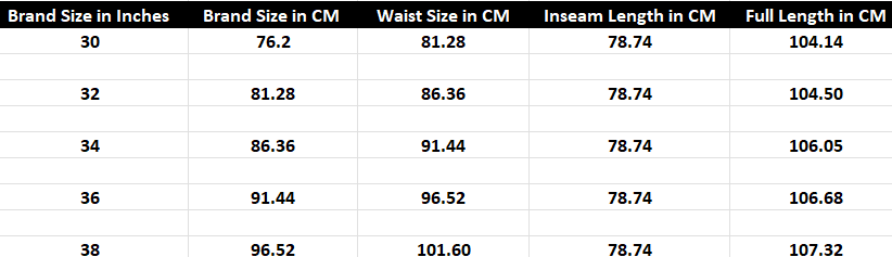 Size Chart