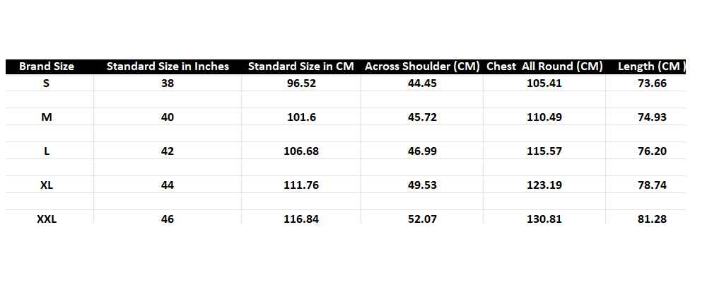 Size Chart